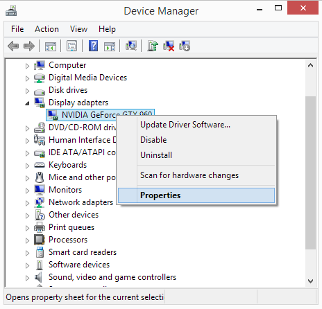 Windows Device Manager device details