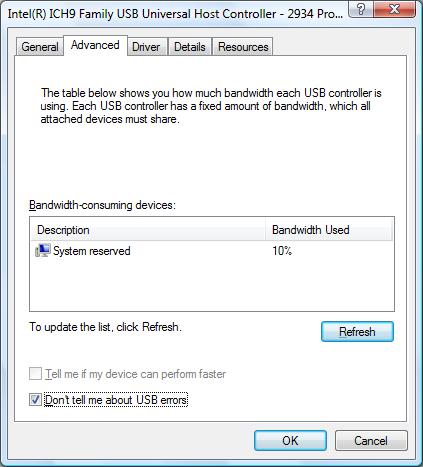 Vista Change Usb Bandwidth