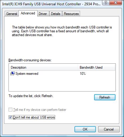 Disable USB notification messages